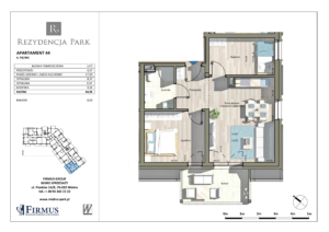 Rzut apartamentu w Rezydencji Park Mielno, L-44